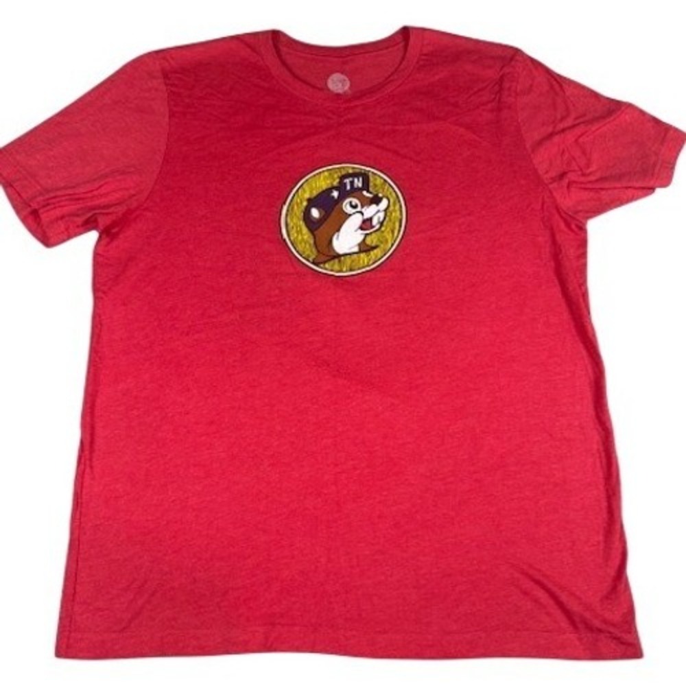 Buc-ee's T-Shirt Mens AXL Tennessee Guitar Graphic Red Heather Short Sleeve Tee